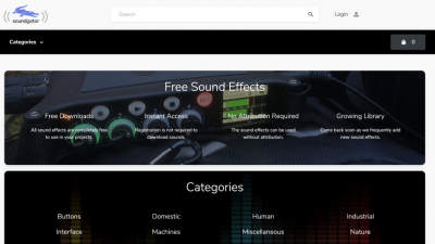 SoundGator '사운드 게이터' 무료 사운드 효과음 다운 사이트